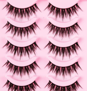 5 pairs of European and American style black stem 3D false eyelashes, full strip, thick, three-dimensional