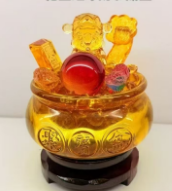 a basin/pot/bowl containing treasures
