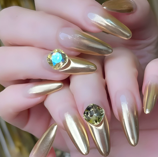 French rhinestone nail tips